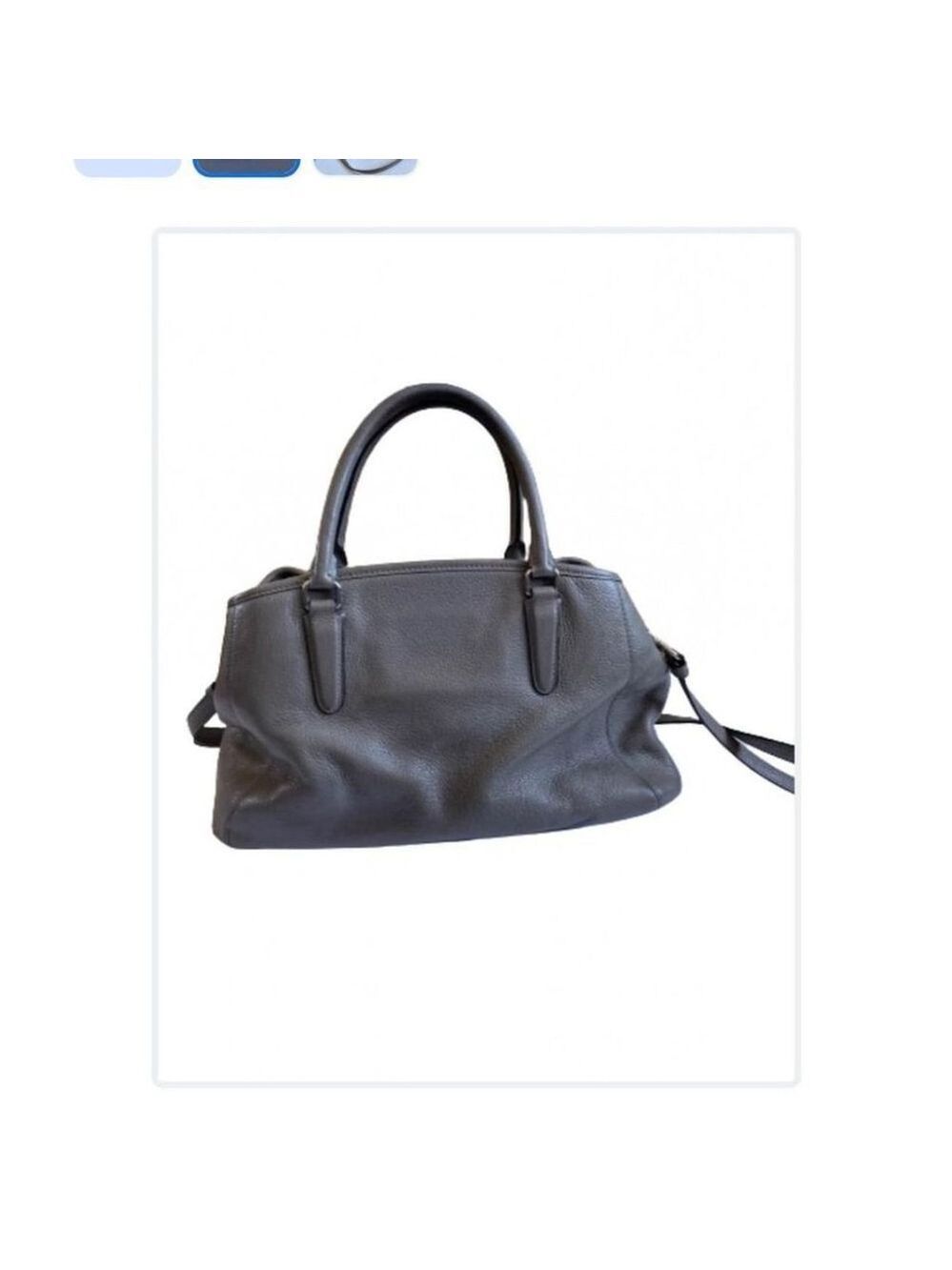 Coach Pebbled Leather Riley Satchel - 14"W x 10"H x 4"D - Medium Grey - Picture 2 of 6